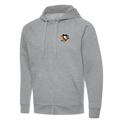 NHL Heather Gray Pittsburgh Penguins Antigua Big & Tall Victory Full-Zip Hoodie