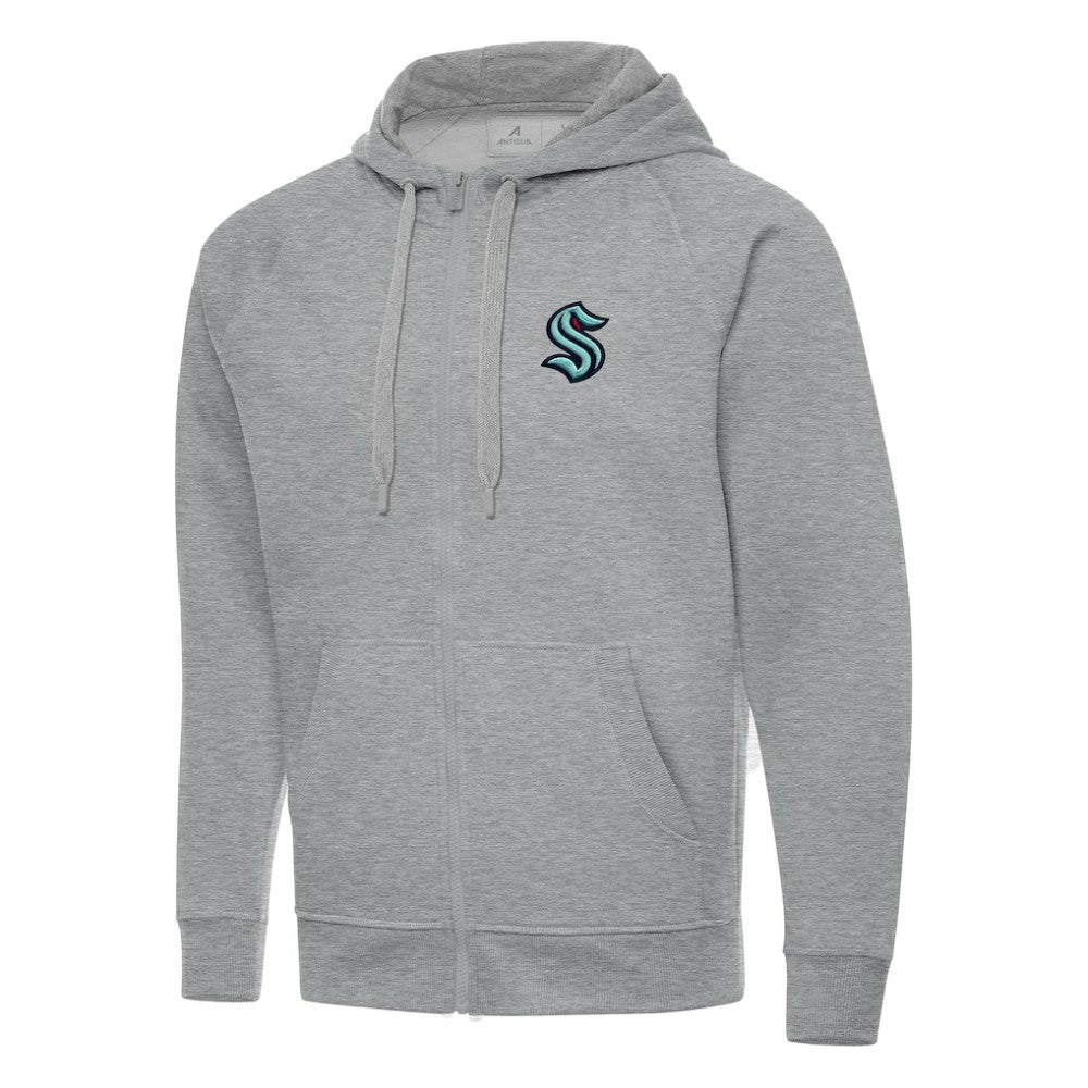 NHL Heather Gray Seattle Kraken Antigua Big & Tall Victory Full-Zip Hoodie