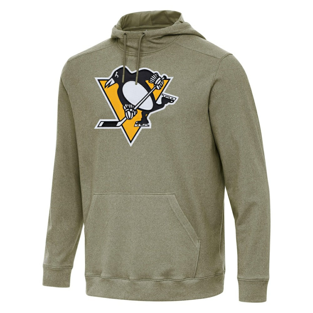 NHL Olive Pittsburgh Penguins Antigua Cloud Pullover Hoodie