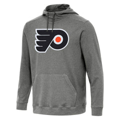 NHL Heather Black Philadelphia Flyers Antigua Cloud Pullover Hoodie