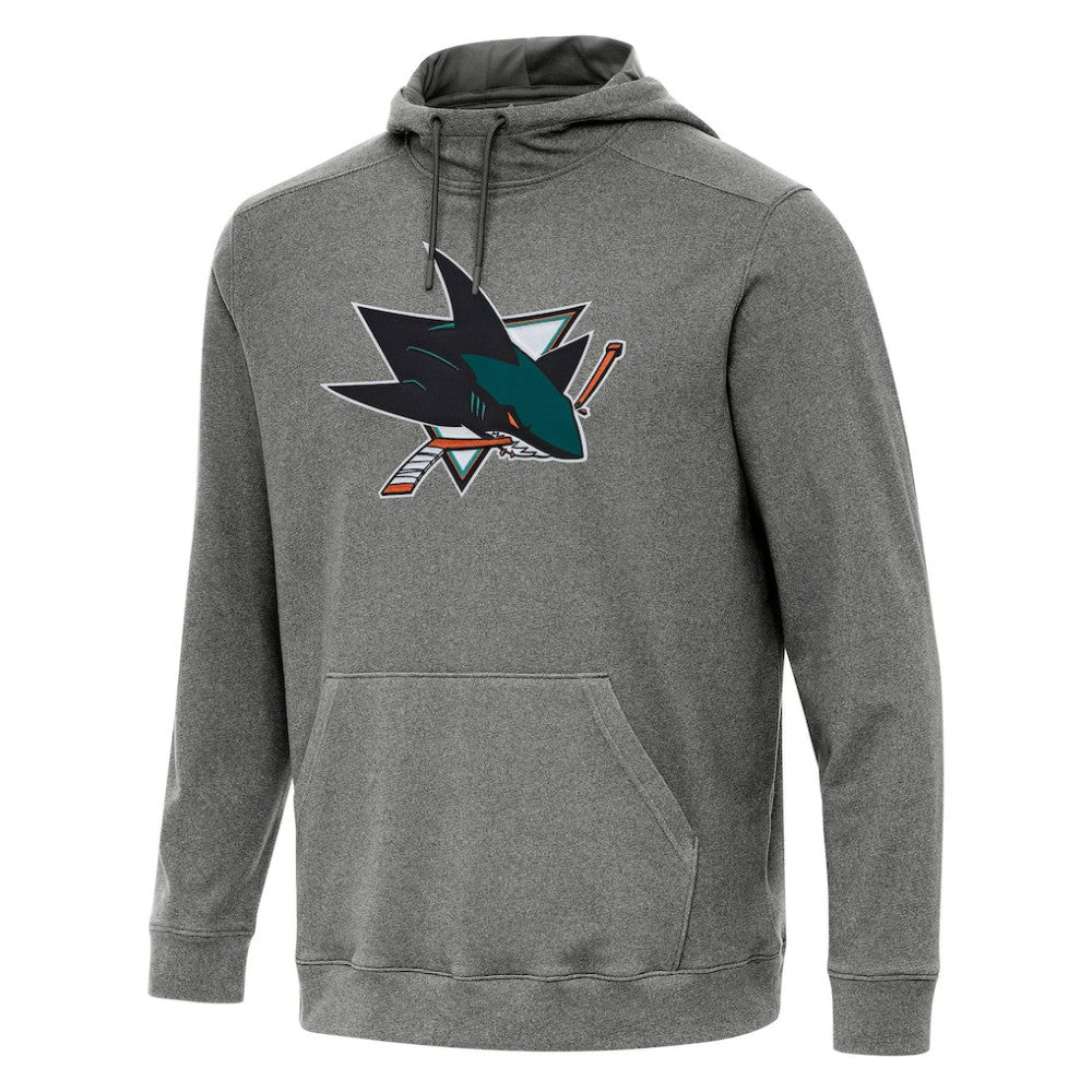 NHL Heather Black San Jose Sharks Antigua Cloud Pullover Hoodie
