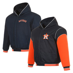MLB Houston Astros JH Design Youth Reversible Fleece Full-Snap Hoodie Jacket
