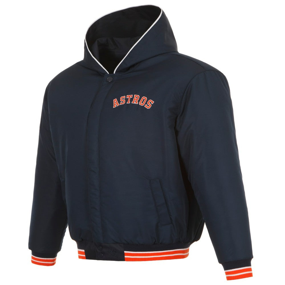 MLB Houston Astros JH Design Youth Reversible Fleece Full-Snap Hoodie Jacket