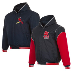 MLB St. Louis Cardinals JH Design Youth Reversible Fleece Full-Snap Hoodie Jacket