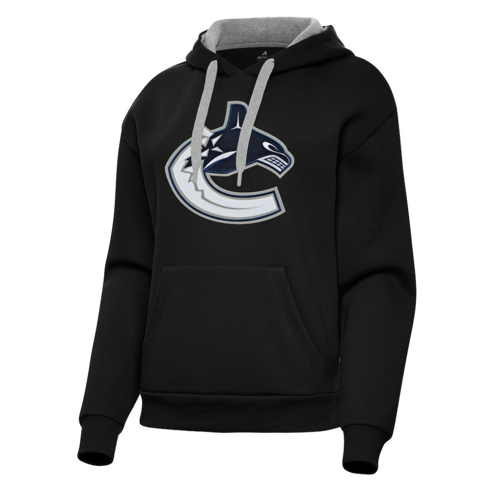 NHL Black Vancouver Canucks Antigua Women's Victory Pullover Hoodie