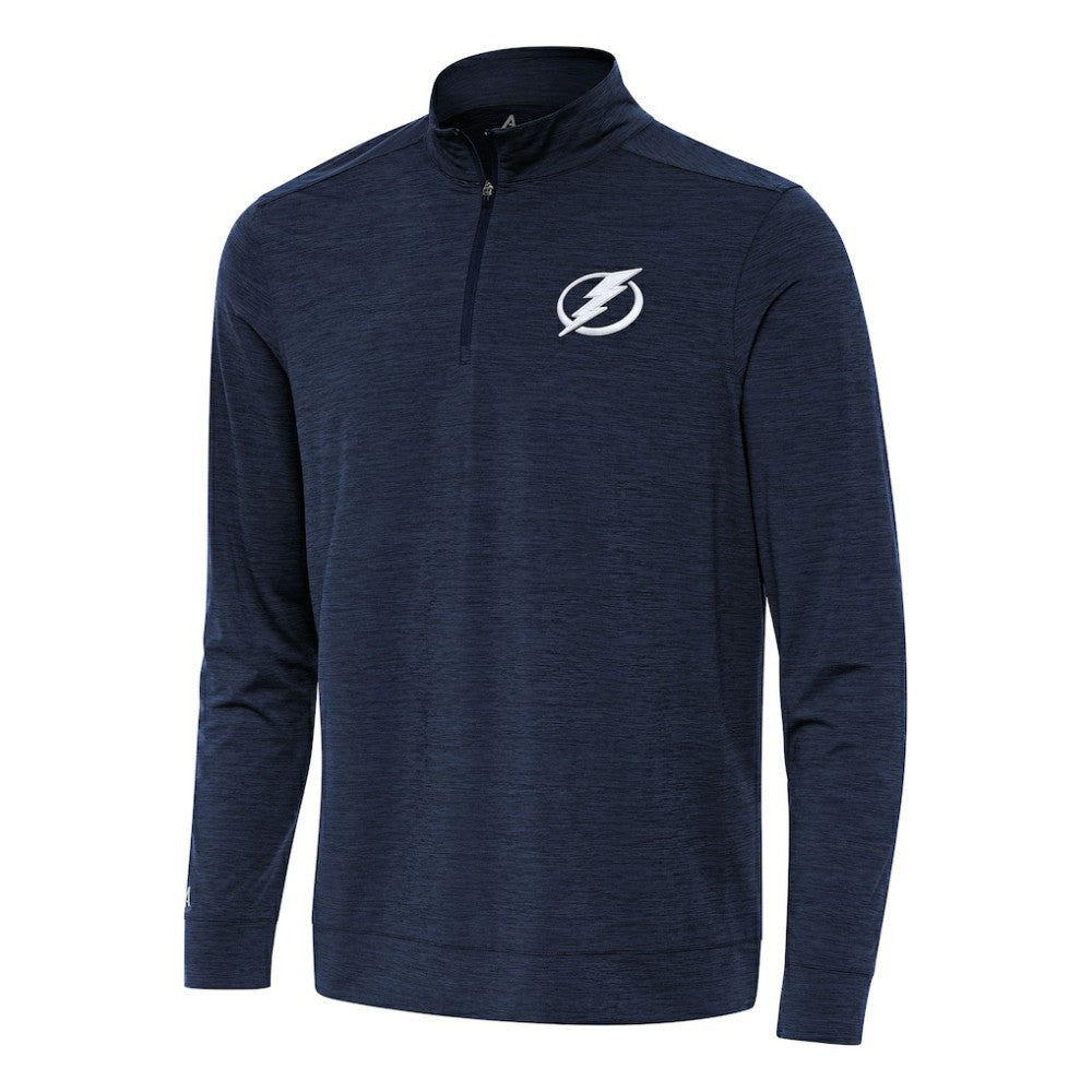 NHL Heather Navy Tampa Bay Lightning Antigua Bright Quarter-Zip Top
