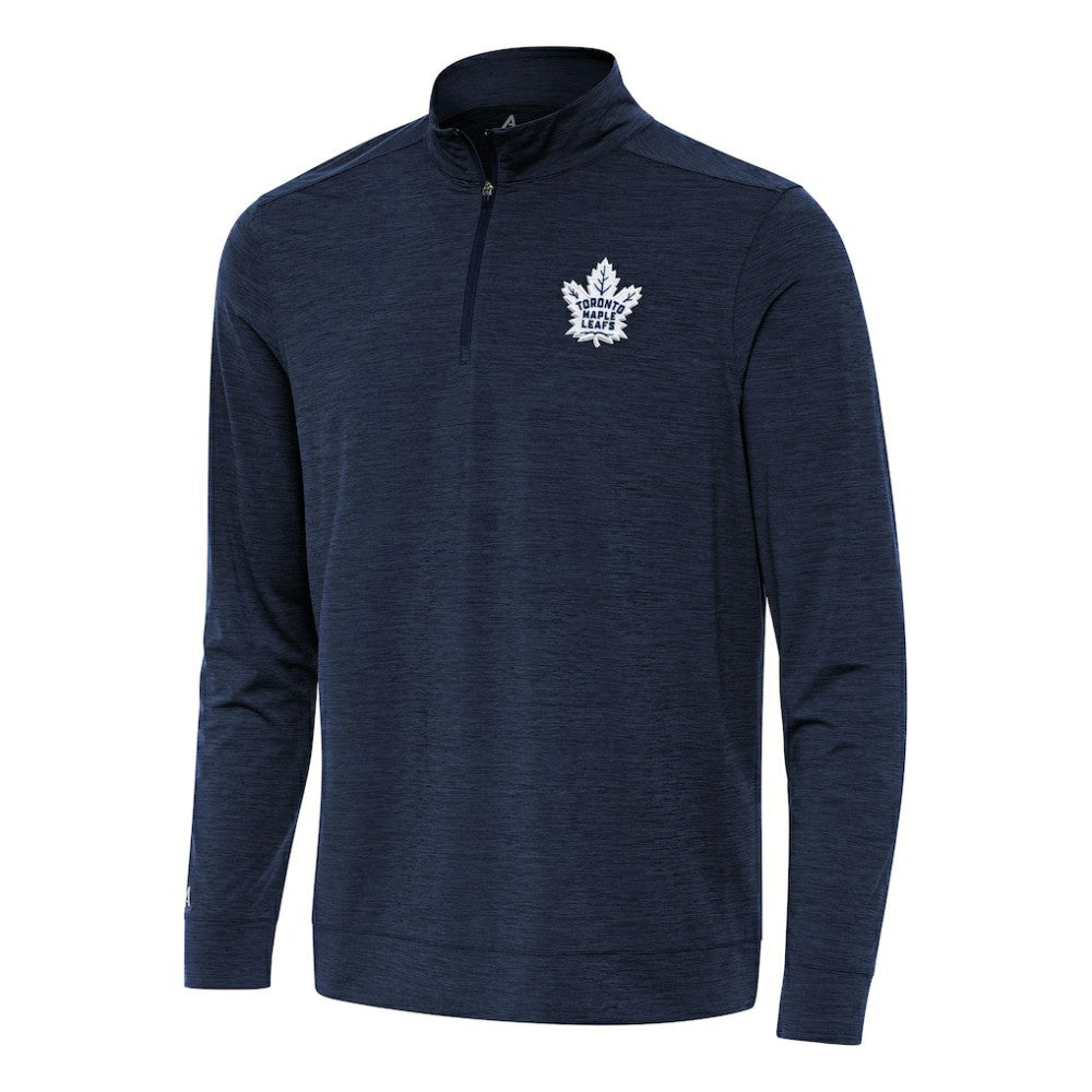 NHL Heather Navy Toronto Maple Leafs Antigua Bright Quarter-Zip Top