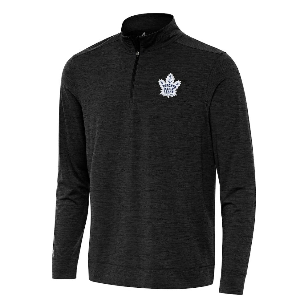 NHL Heather Black Toronto Maple Leafs Antigua Bright Quarter-Zip Top