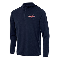 NHL Heather Navy Washington Capitals Antigua Tidy Quarter-Zip Hoodie
