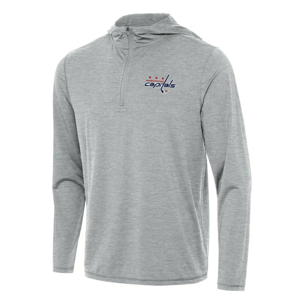 NHL Heather Gray Washington Capitals Antigua Tidy Quarter-Zip Hoodie