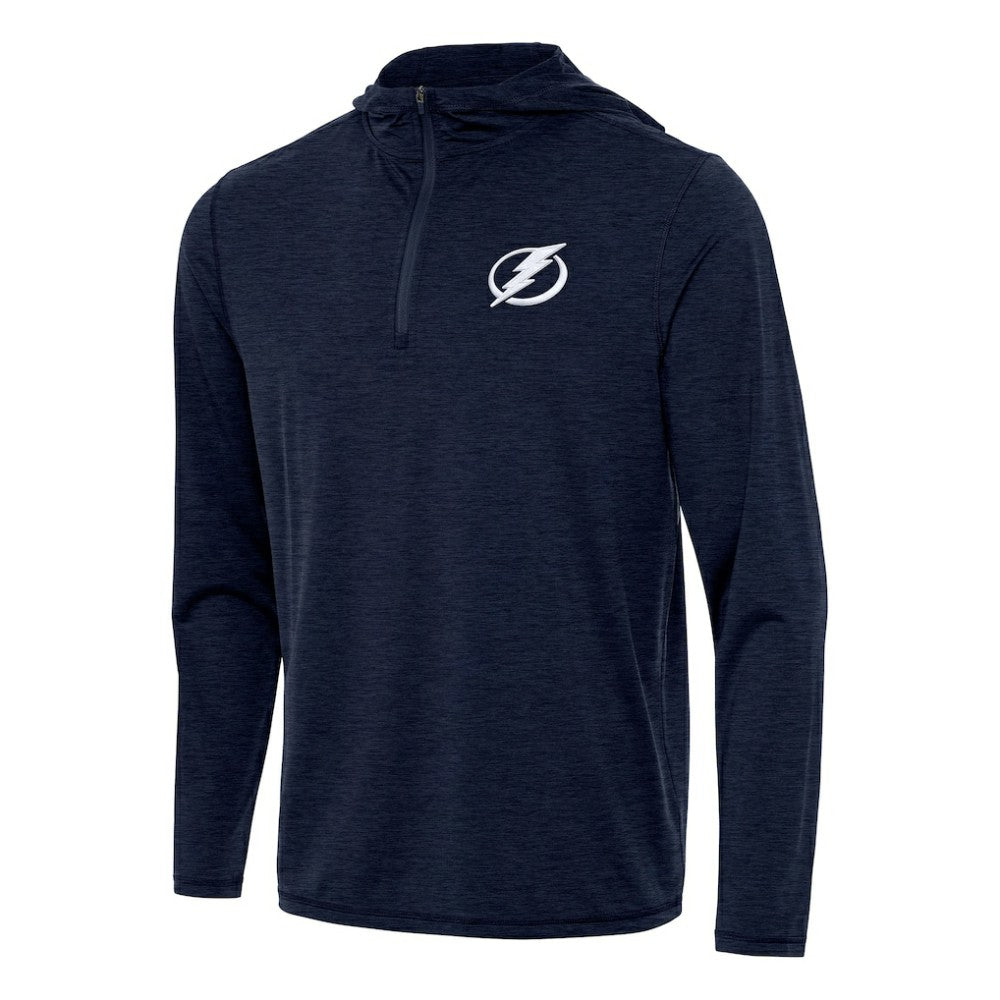 NHL Heather Navy Tampa Bay Lightning Antigua Tidy Quarter-Zip Hoodie