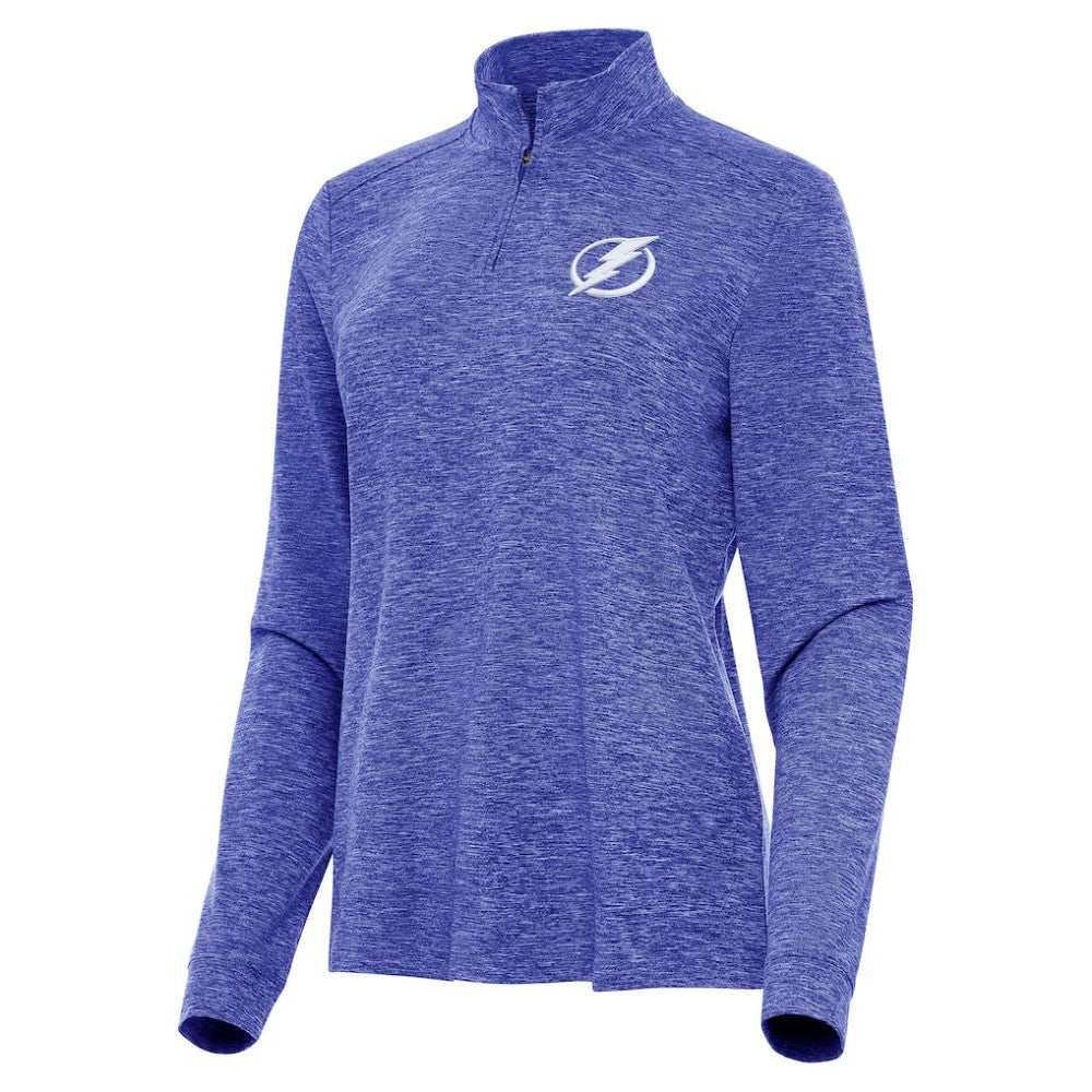 NHL Heather Royal Tampa Bay Lightning Antigua Women's Mentor Quarter-Zip Mock Long Sleeve Top
