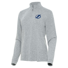 NHL Heather Gray Tampa Bay Lightning Antigua Women's Mentor Quarter-Zip Mock Long Sleeve Top