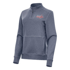 NHL Heather Navy Washington Capitals Antigua Women's Crush Quarter-Zip Fleece Sweatshirt