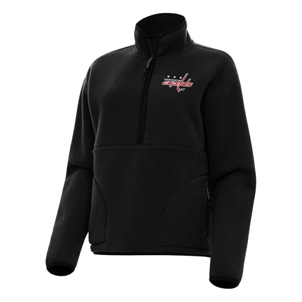 NHL Black Washington Capitals Antigua Women's Figure Half-Zip Pullover Sweatshirt