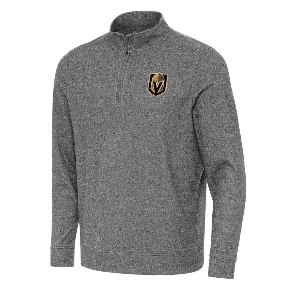 NHL Heather Black Vegas Golden Knights Antigua Subtle Quarter-Zip Sweatshirt