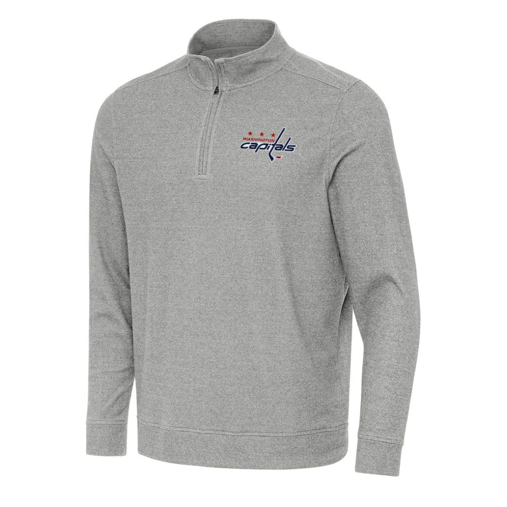 NHL Heather Gray Washington Capitals Antigua Subtle Quarter-Zip Sweatshirt