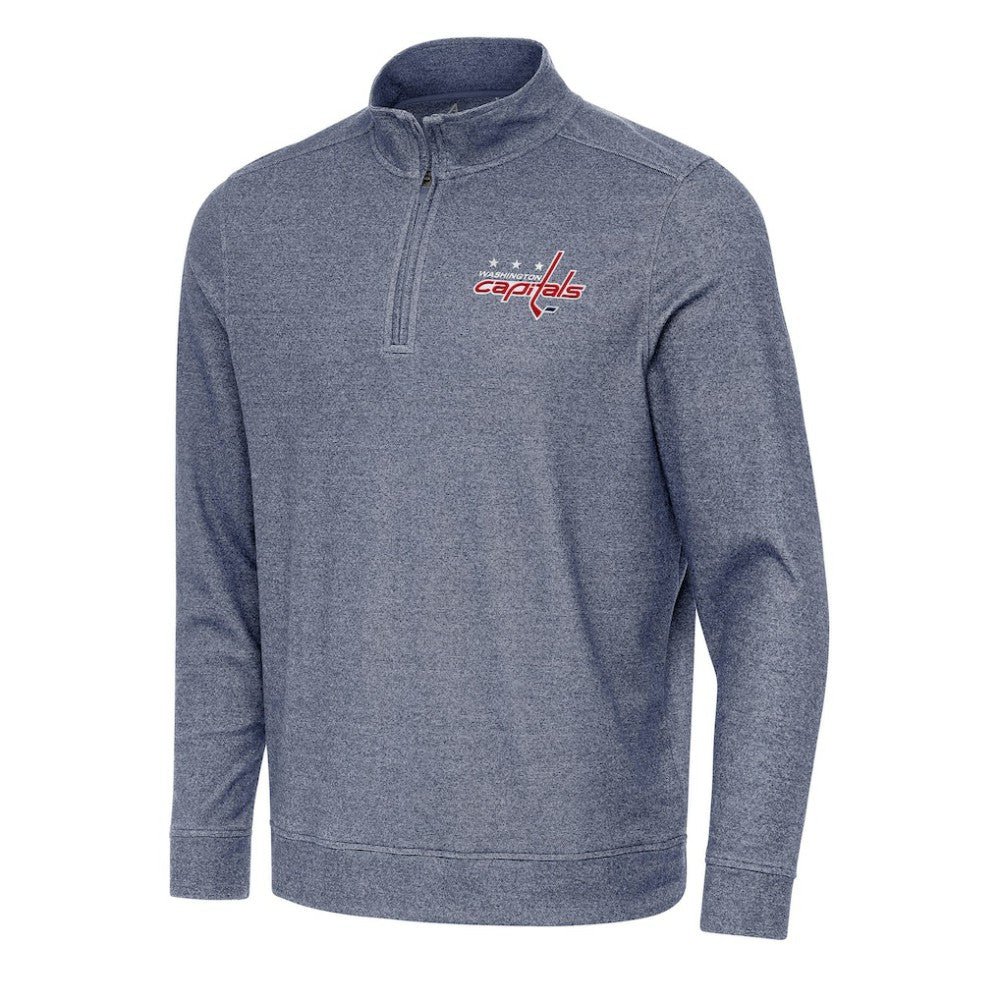 NHL Heather Navy Washington Capitals Antigua Subtle Quarter-Zip Sweatshirt