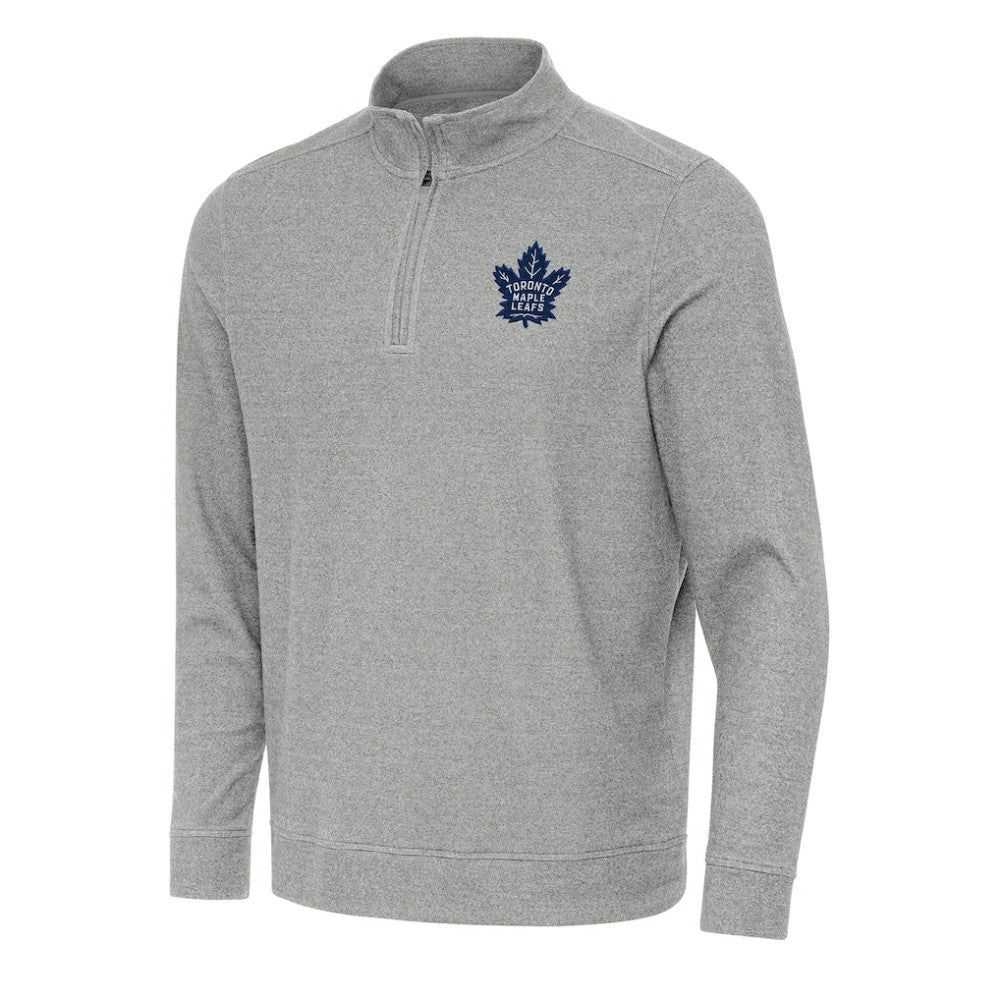 NHL Heather Gray Toronto Maple Leafs Antigua Subtle Quarter-Zip Sweatshirt
