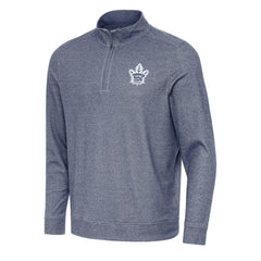 NHL Heather Navy Toronto Maple Leafs Antigua Subtle Quarter-Zip Sweatshirt
