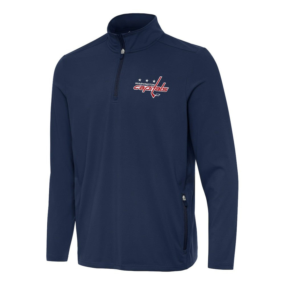 NHL Navy Washington Capitals Antigua Perilous Quarter-Zip Sweatshirt