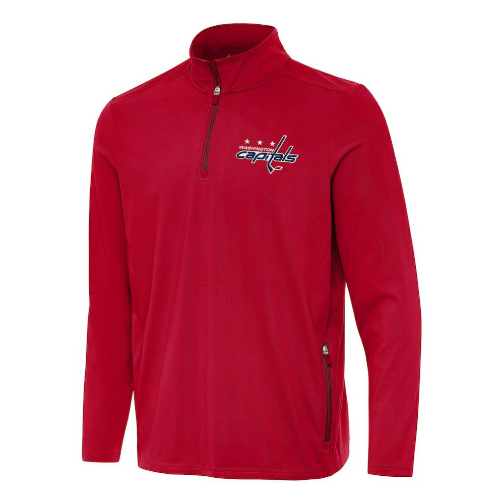 NHL Red Washington Capitals Antigua Perilous Quarter-Zip Sweatshirt