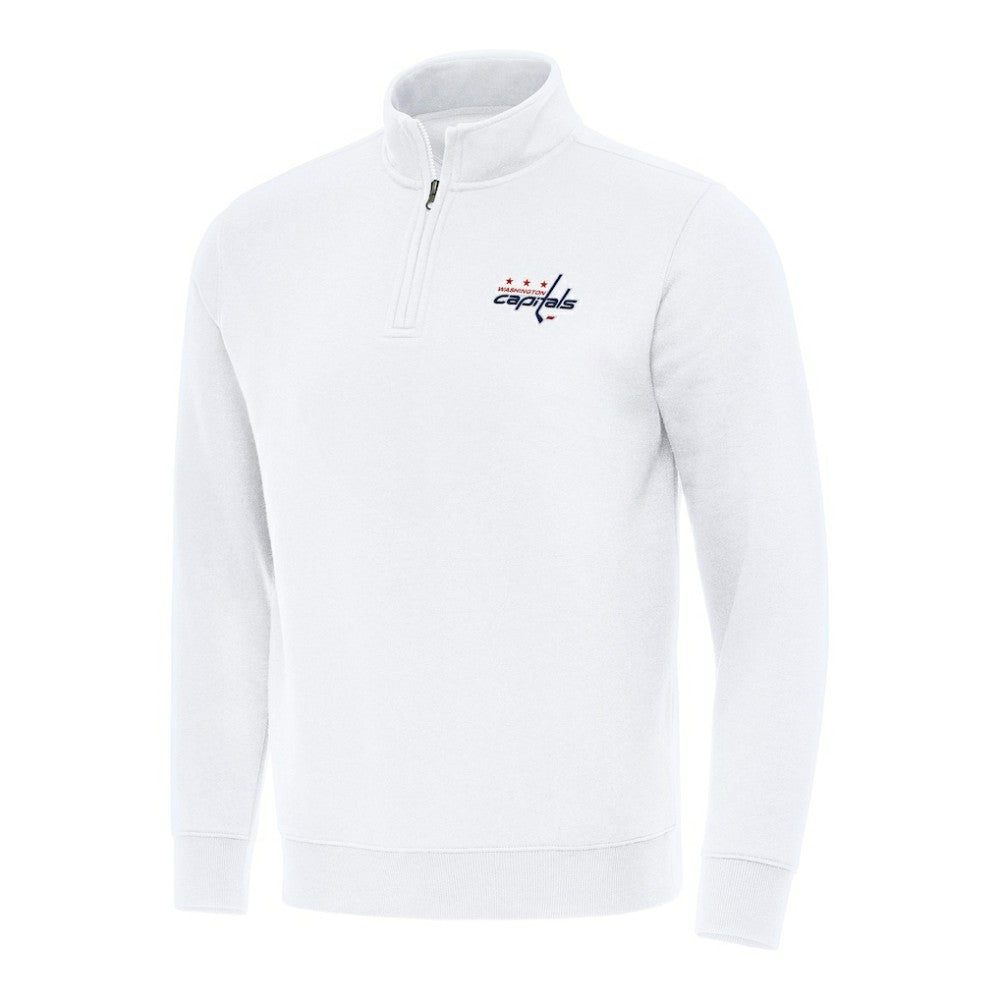 NHL White Washington Capitals Antigua Victory Quarter-Zip Mock Sweatshirt