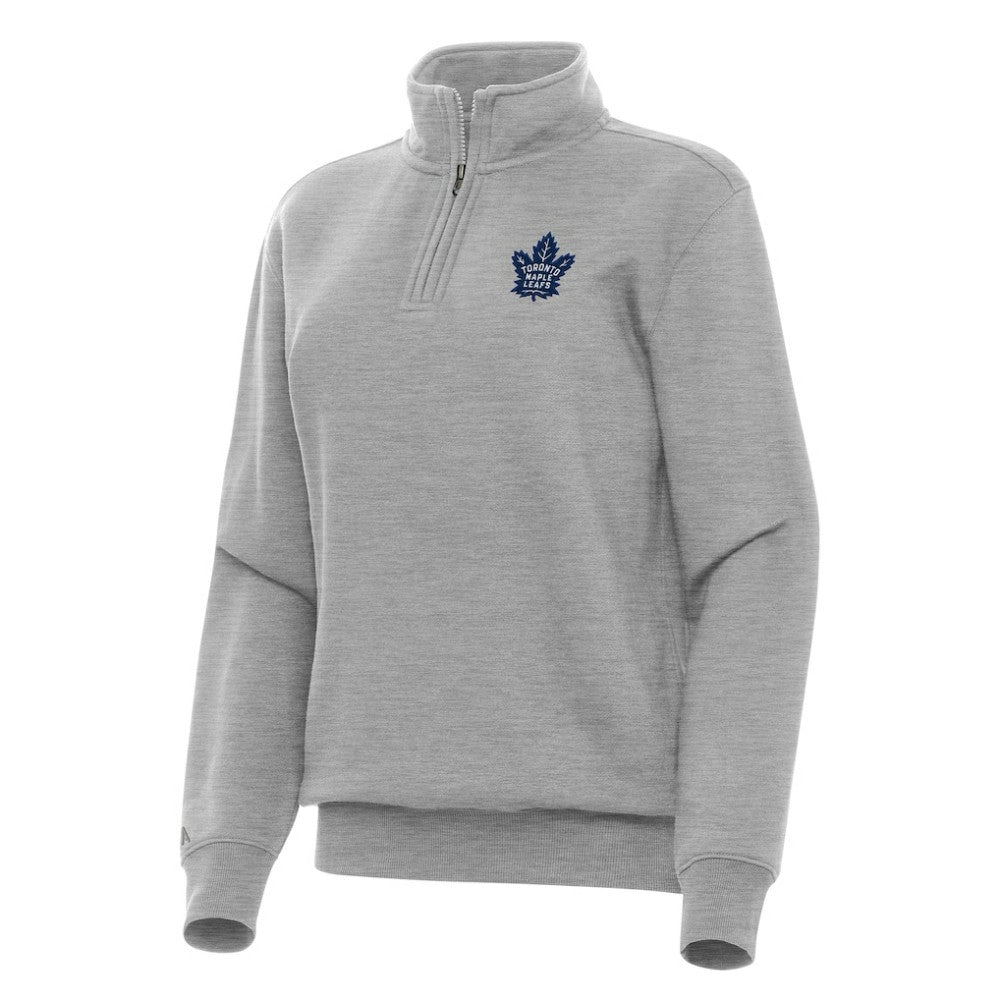 NHL Heather Gray Toronto Maple Leafs Antigua Women's Victory Quarter-Zip Sweatshirt