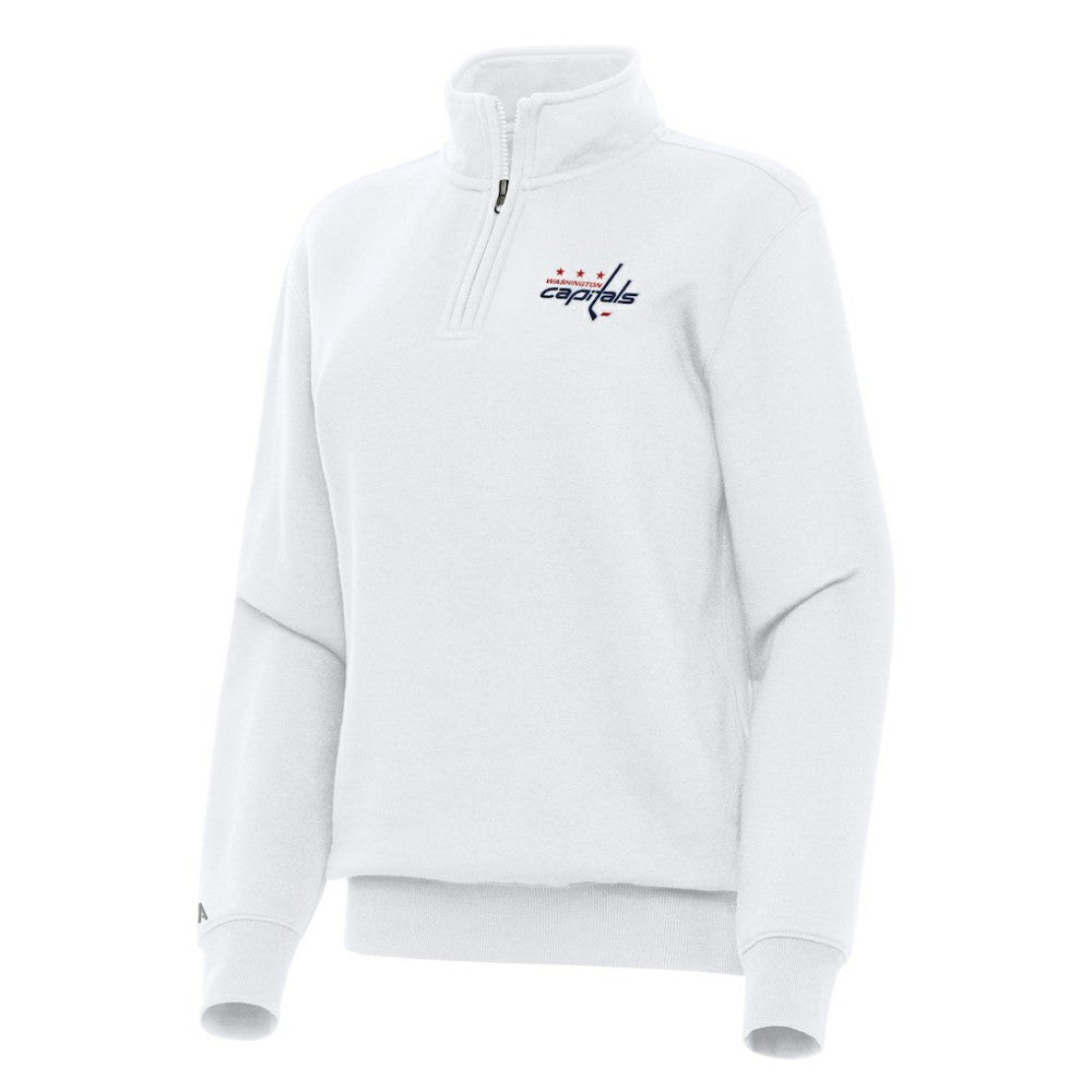 NHL White Washington Capitals Antigua Women's Victory Quarter-Zip Sweatshirt