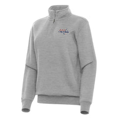 NHL Heather Gray Washington Capitals Antigua Women's Victory Quarter-Zip Sweatshirt