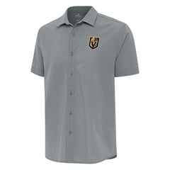 NHL Gray Vegas Golden Knights Antigua Activate Woven Short Sleeve Button-Up Shirt