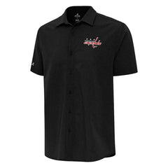 NHL Black Washington Capitals Antigua Activate Woven Short Sleeve Button-Up Shirt