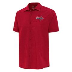 NHL Red Washington Capitals Antigua Activate Woven Short Sleeve Button-Up Shirt