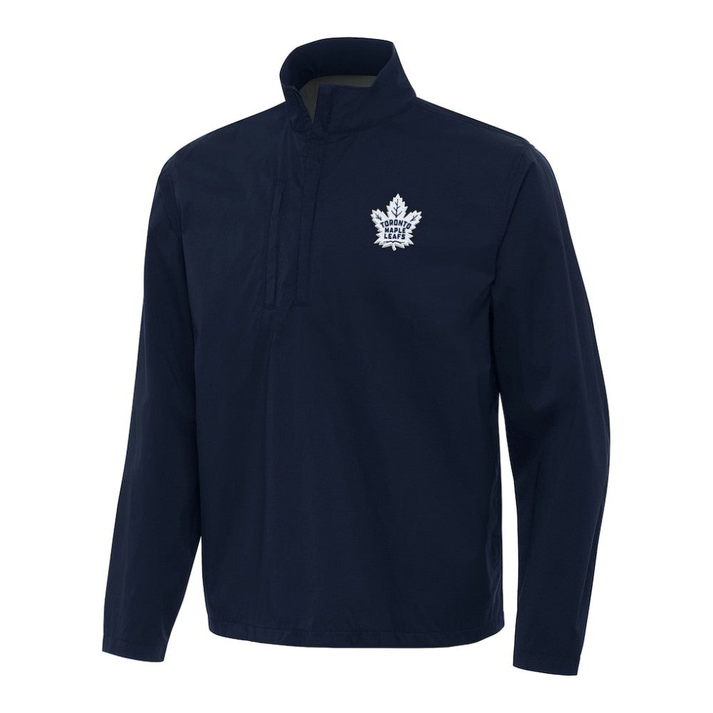 NHL Navy Toronto Maple Leafs Antigua Brisk Quarter-Zip Windbreaker