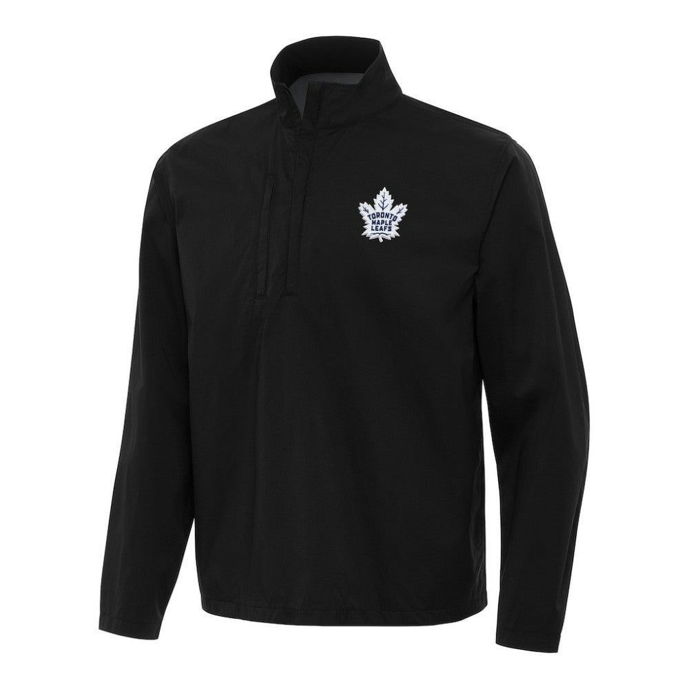 NHL Black Toronto Maple Leafs Antigua Brisk Quarter-Zip Windbreaker