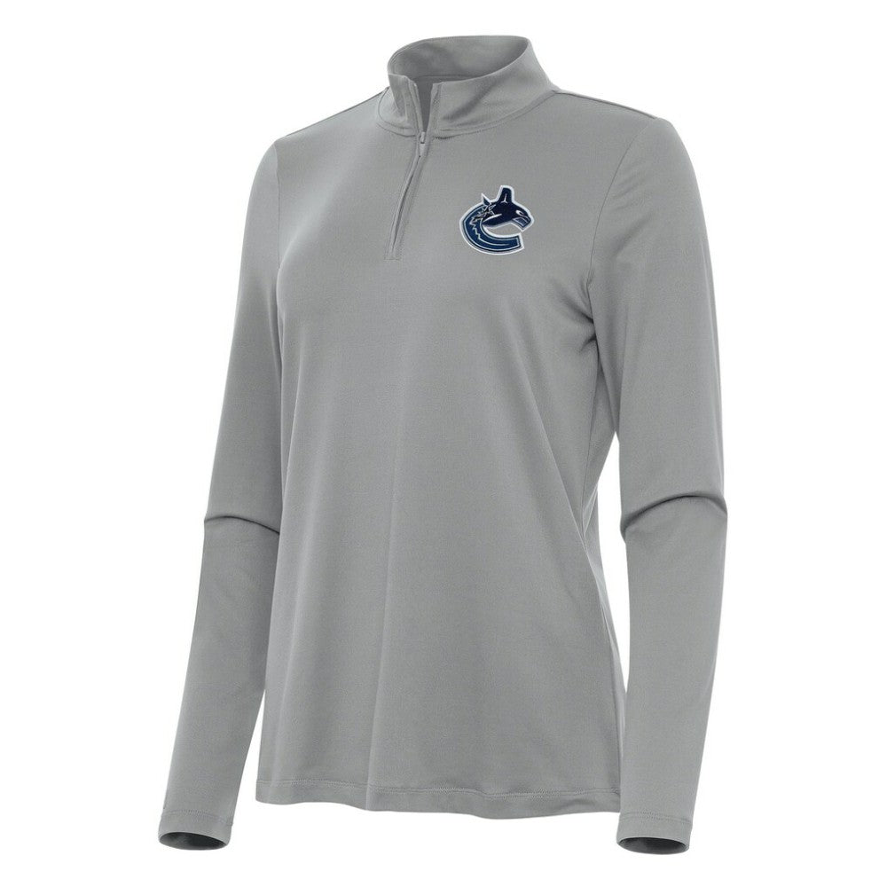 NHL Gray Vancouver Canucks Antigua Women's Reprocess Quarter-Zip Top