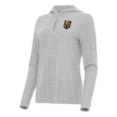 NHL Heather Gray Vegas Golden Knights Antigua Women's Daybreak Quarter-Zip Hoodie