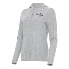 NHL Heather Gray Washington Capitals Antigua Women's Daybreak Quarter-Zip Hoodie
