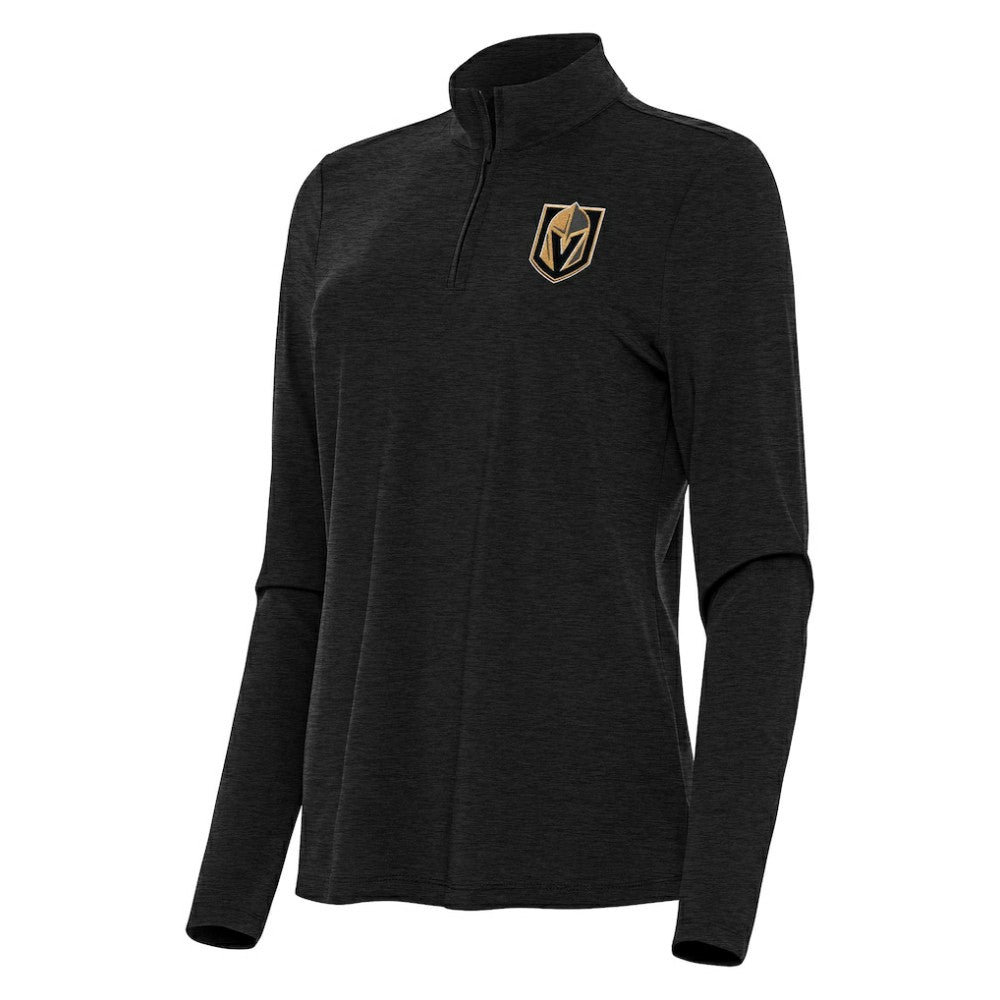 NHL Heather Black Vegas Golden Knights Antigua Women's Bright Quarter-Zip Top