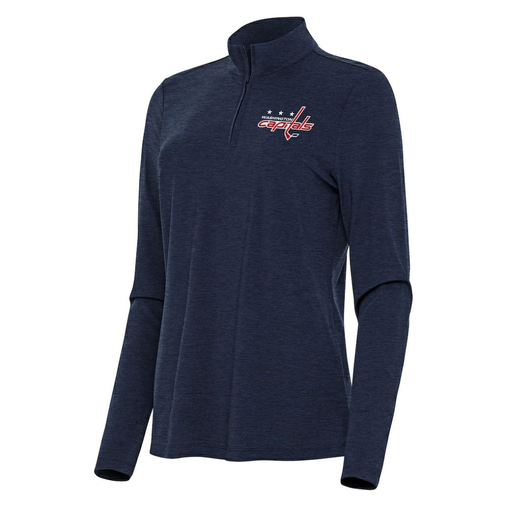NHL Heather Navy Washington Capitals Antigua Women's Bright Quarter-Zip Top