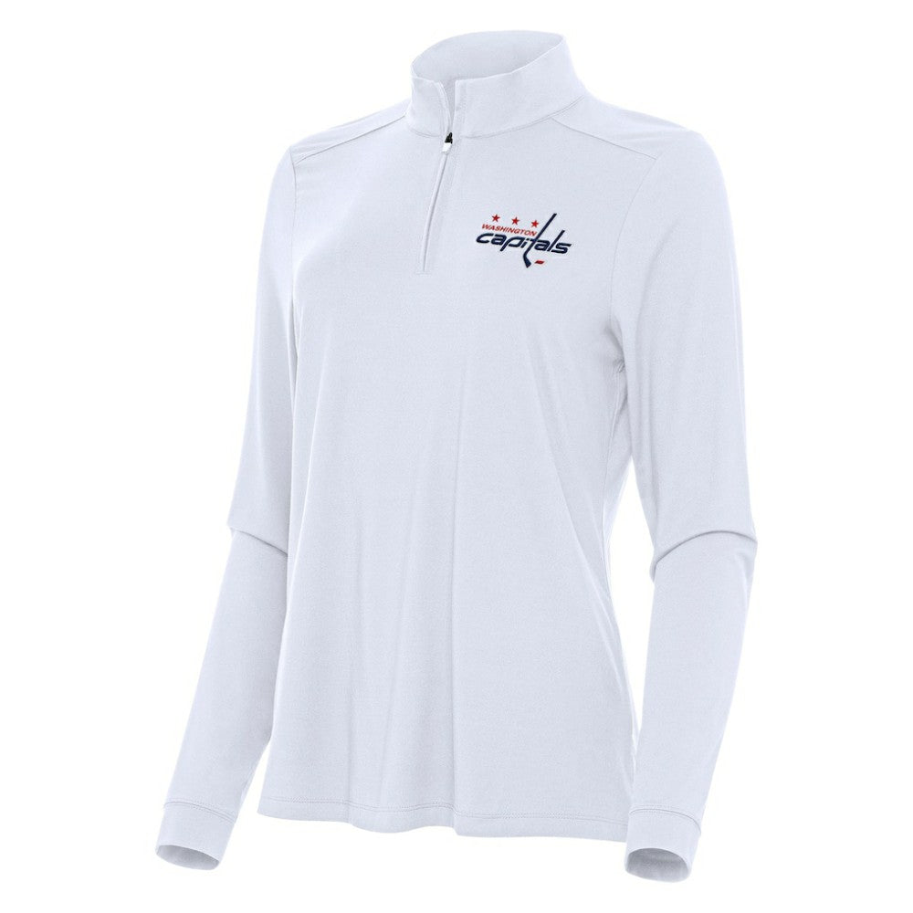 NHL White Washington Capitals Antigua Women's Intent Quarter-Zip Top