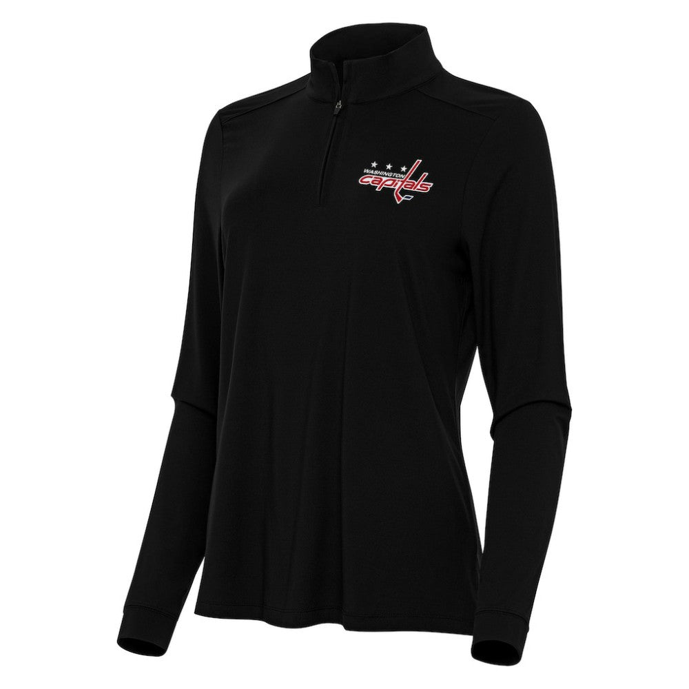 NHL Black Washington Capitals Antigua Women's Intent Quarter-Zip Top