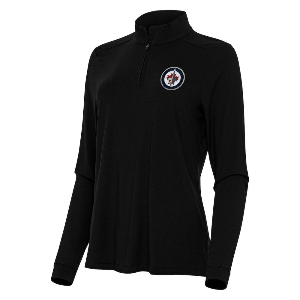 NHL Black Winnipeg Jets Antigua Women's Intent Quarter-Zip Top