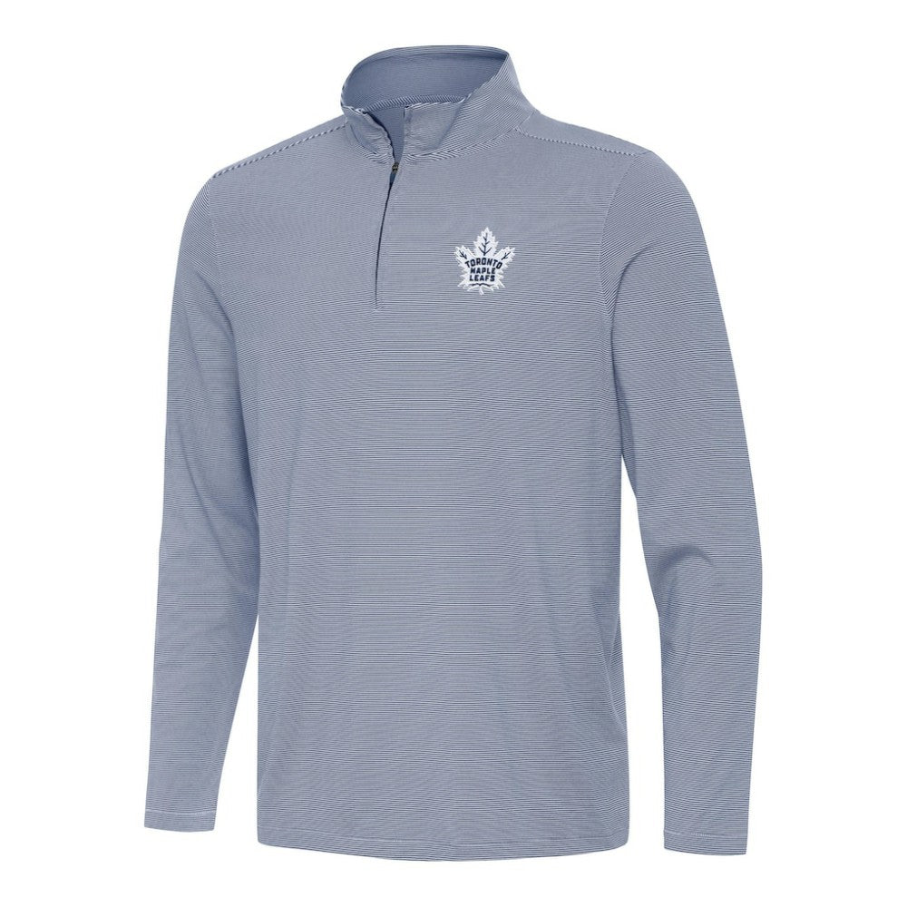 NHL Navy Toronto Maple Leafs Antigua Twine Quarter-Zip Top