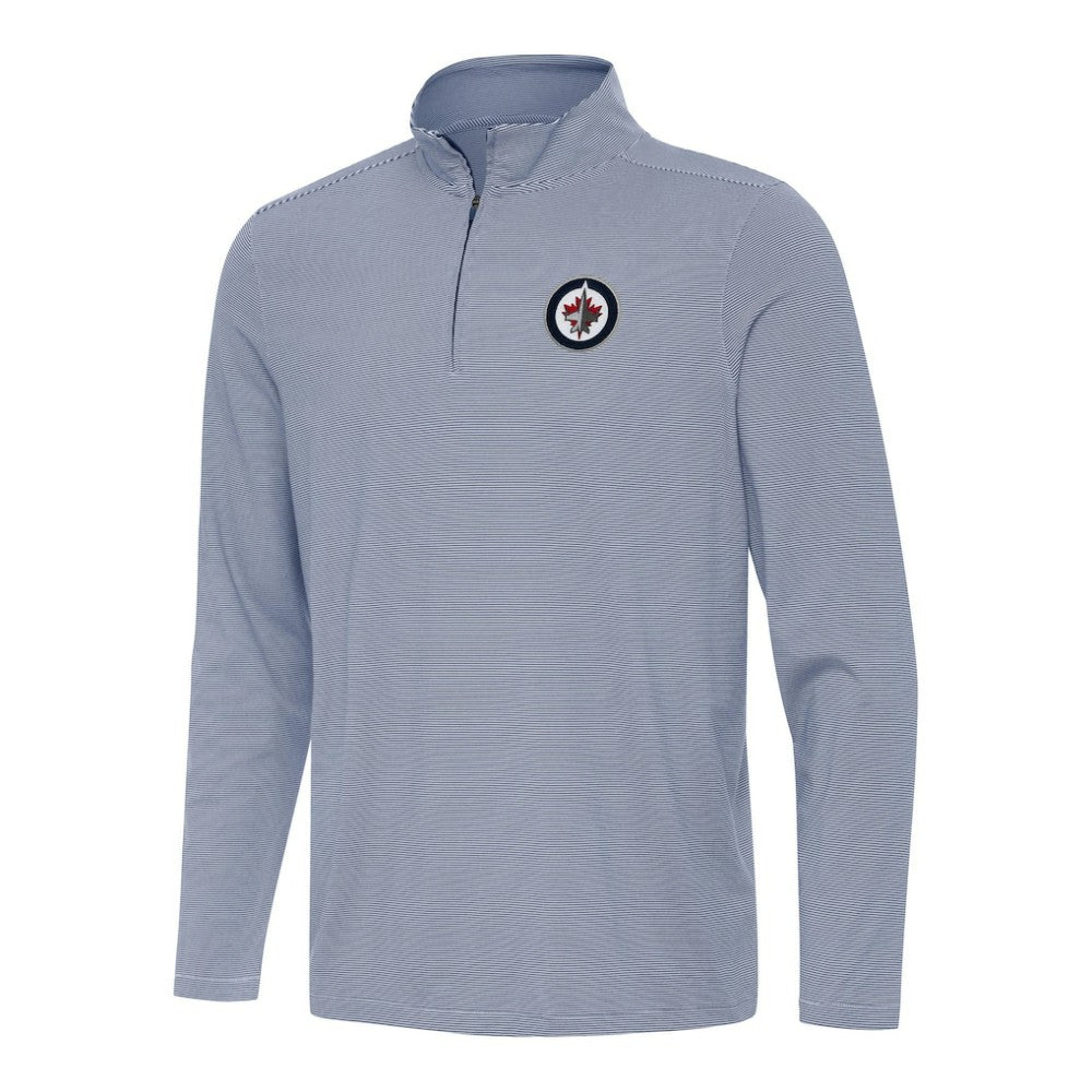 NHL Navy Winnipeg Jets Antigua Twine Quarter-Zip Top