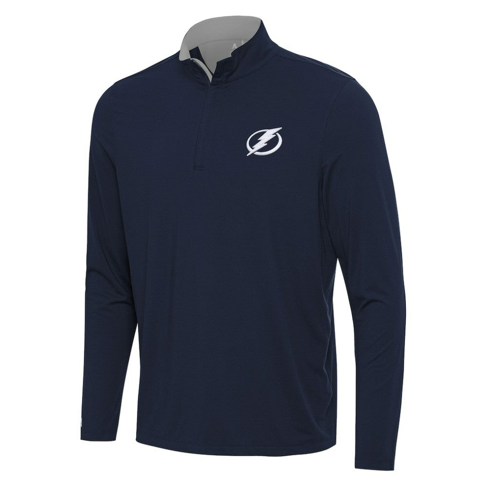 NHL Navy/Gray Tampa Bay Lightning Antigua Content Quarter-Zip Pullover Top