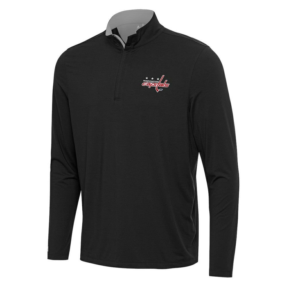 NHL Black/Gray Washington Capitals Antigua Content Quarter-Zip Pullover Top