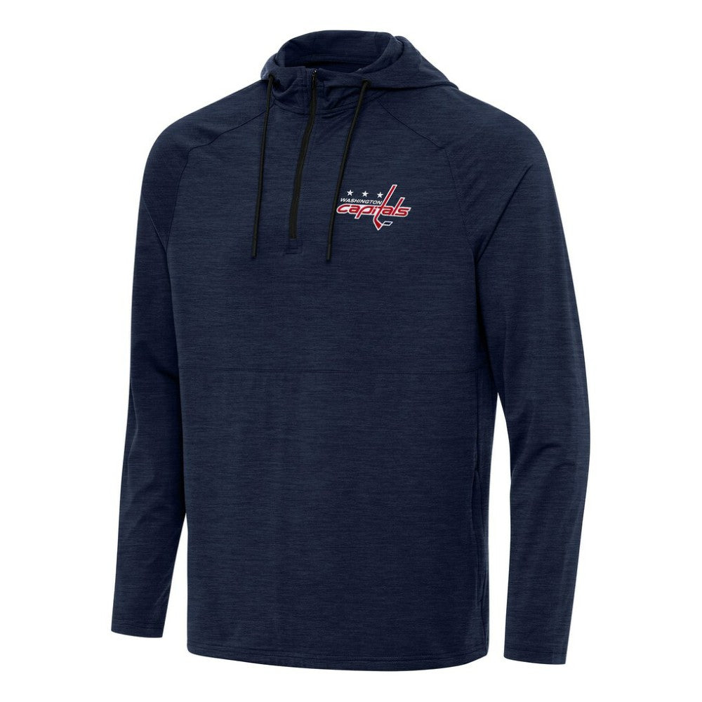 NHL Heather Navy Washington Capitals Antigua Spikes Quarter-Zip Hoodie