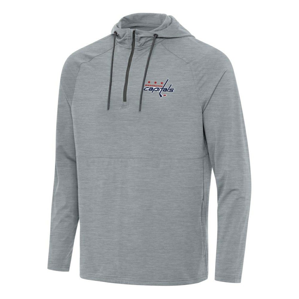 NHL Heather Gray Washington Capitals Antigua Spikes Quarter-Zip Hoodie