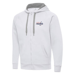 NHL White Washington Capitals Antigua Big & Tall Victory Full-Zip Hoodie